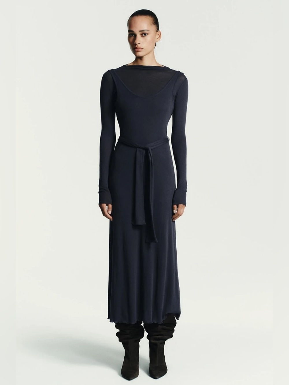 Zara Double Belt Effect Tie Dress
